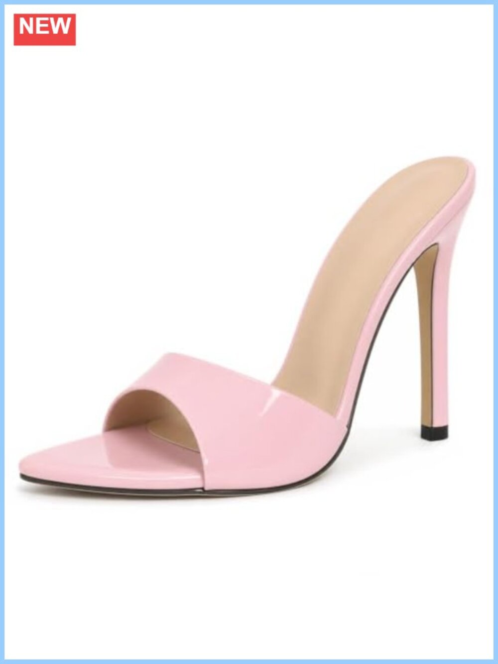 Women's Stiletto Heel Mule Sandals - Slip-On Formal Open Toe Fashion Shoes